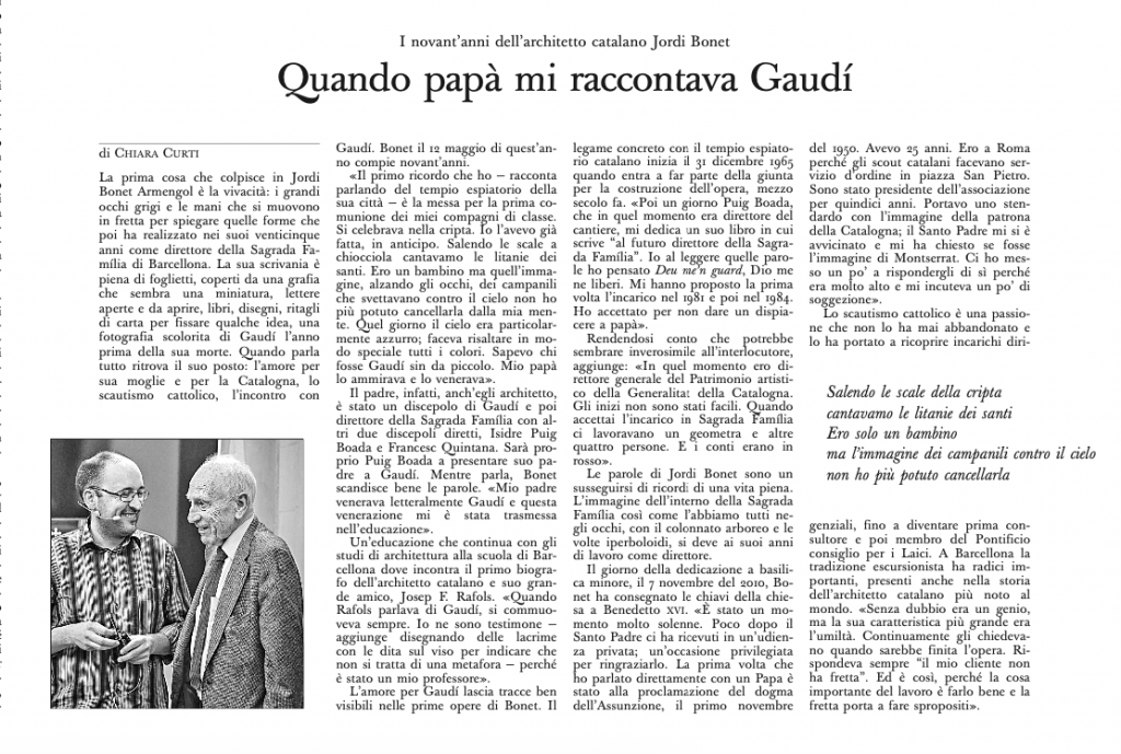 Quando papà mi raccontava Gaudí – L’Osservatore Romano